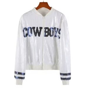 Dallas Cowboys Sequined Zip Up Jacket